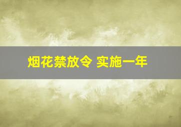 烟花禁放令 实施一年